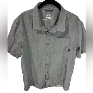 Kuiu Shirt Mens Grey Short Sleeve Button Up Performance Hunting Outdoor Size L